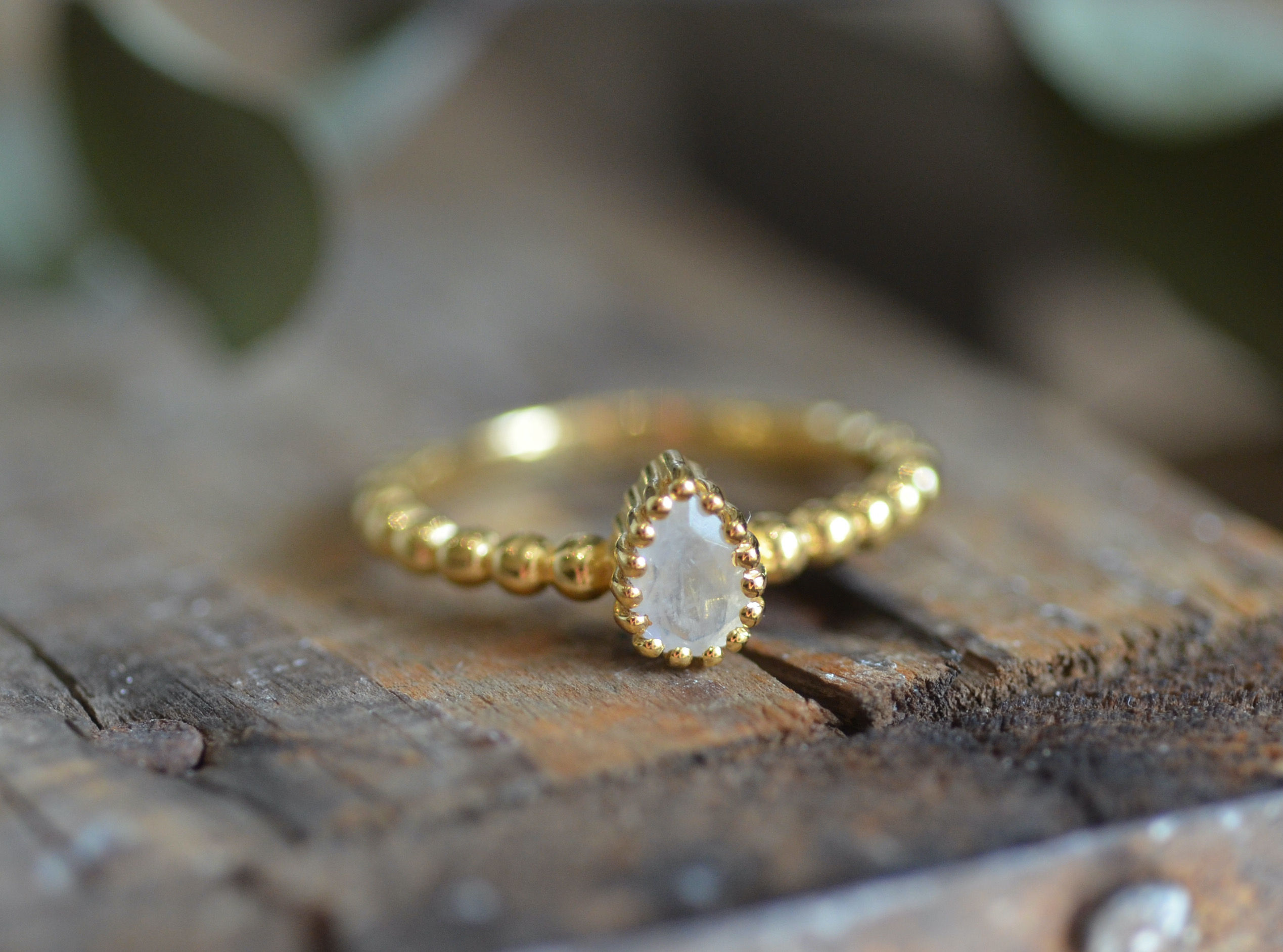 Fingerring Tropfen fein