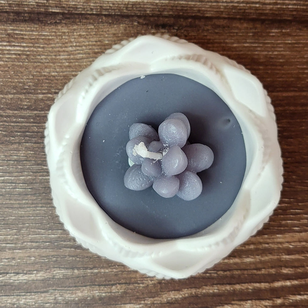 Miniaturbild: Blumenkerze „Grau-Blau"