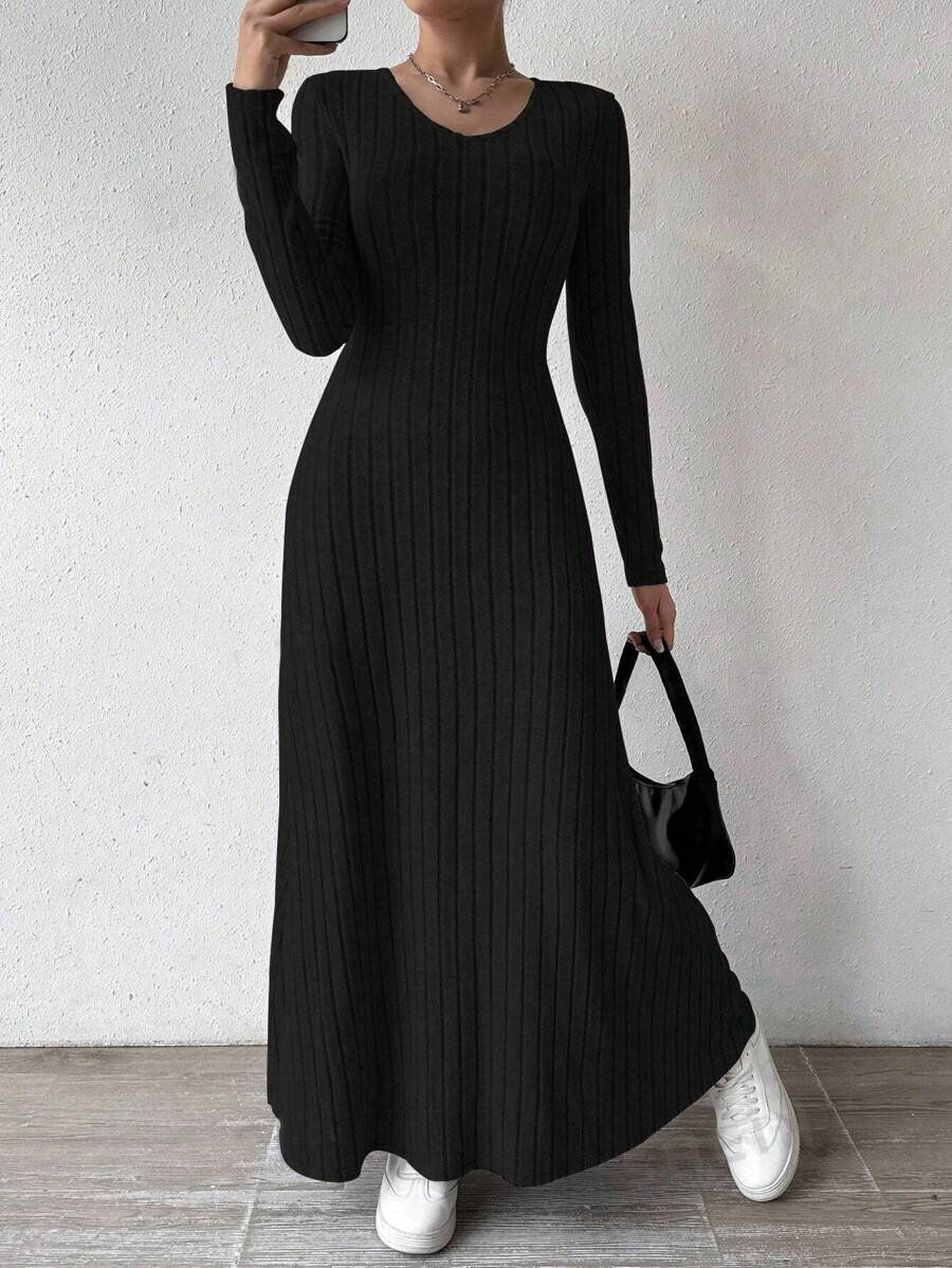 Thumbnail: European and American Cross-Border Amazon Dress Slim Fashion Women's Knitted Pur