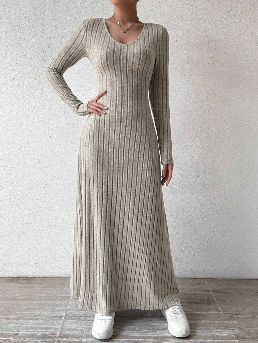 Thumbnail: European and American Cross-Border Amazon Dress Slim Fashion Women's Knitted Pur