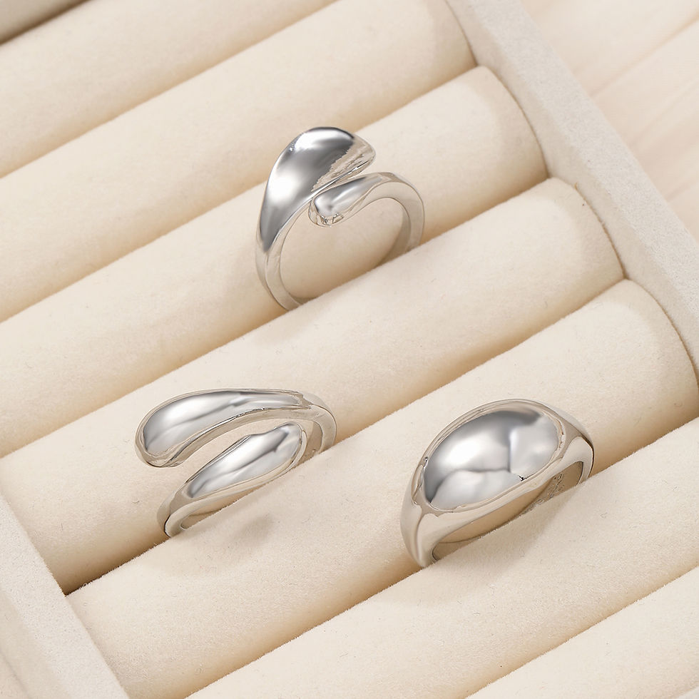 Thumbnail: 14Pcs/Set Vintage Smooth Open Rings Set for Women Geometric Creative Irregular G