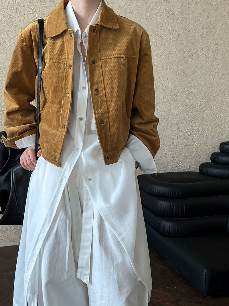 Thumbnail: Luxi American Style Vintage Maillard Corduroy Coat Women's Autumn New Loose Casu