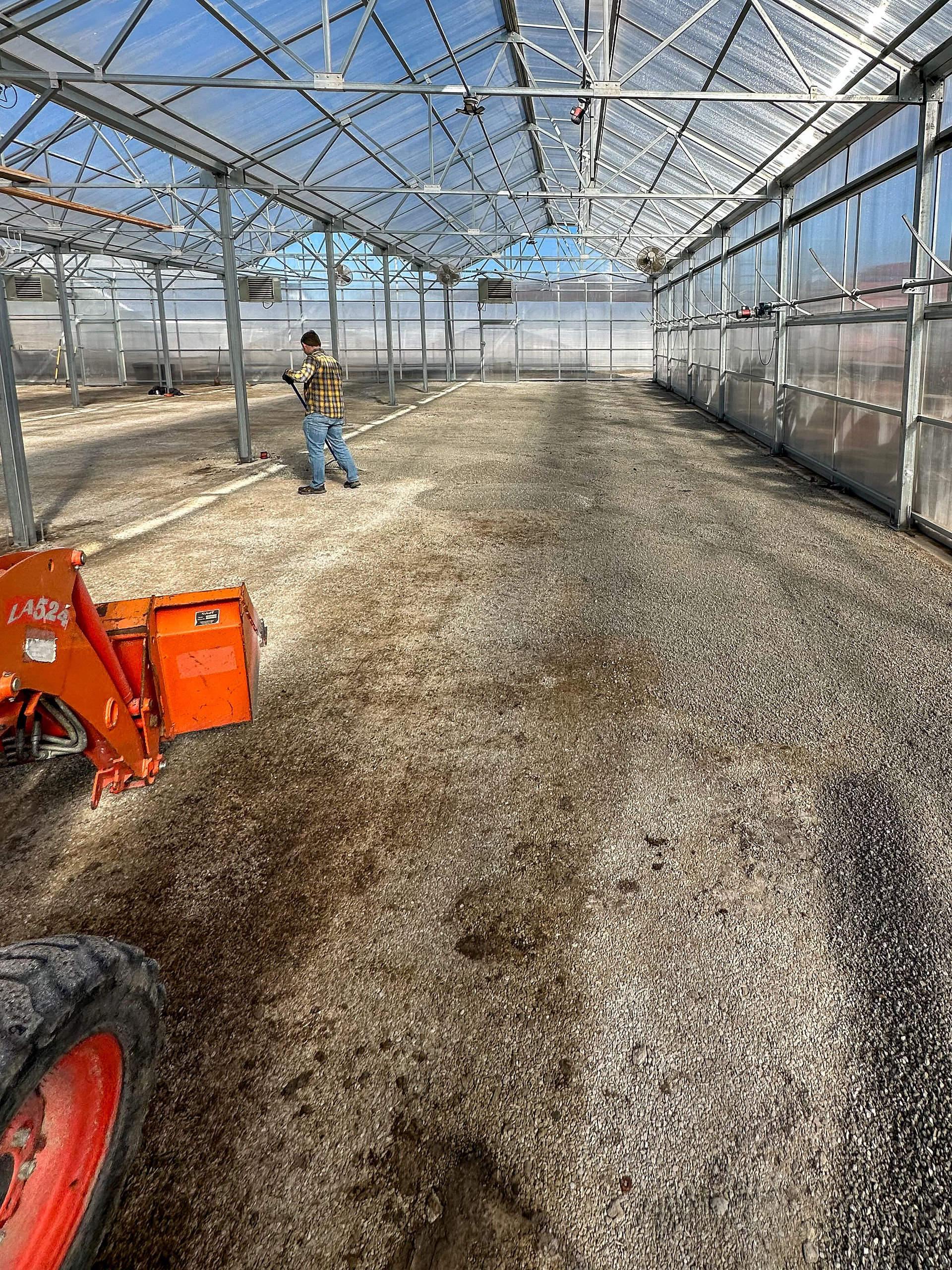Fixing the floor in greenhouse 10