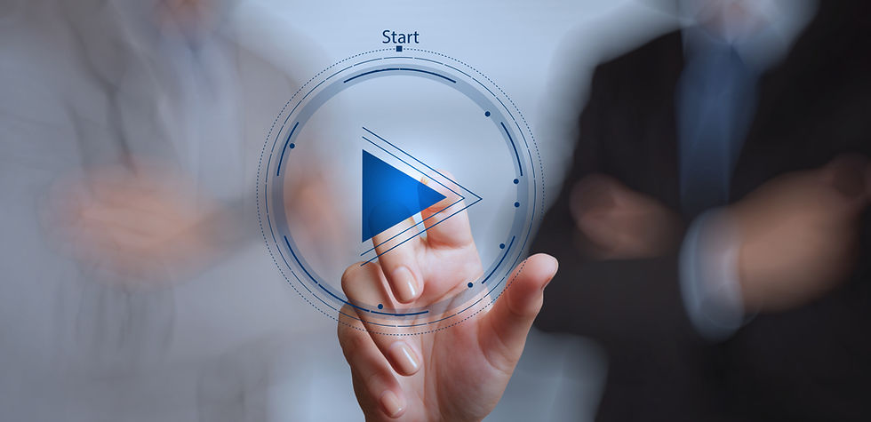 hand press play button sign to start or initiate projects with his team as concept .jpg