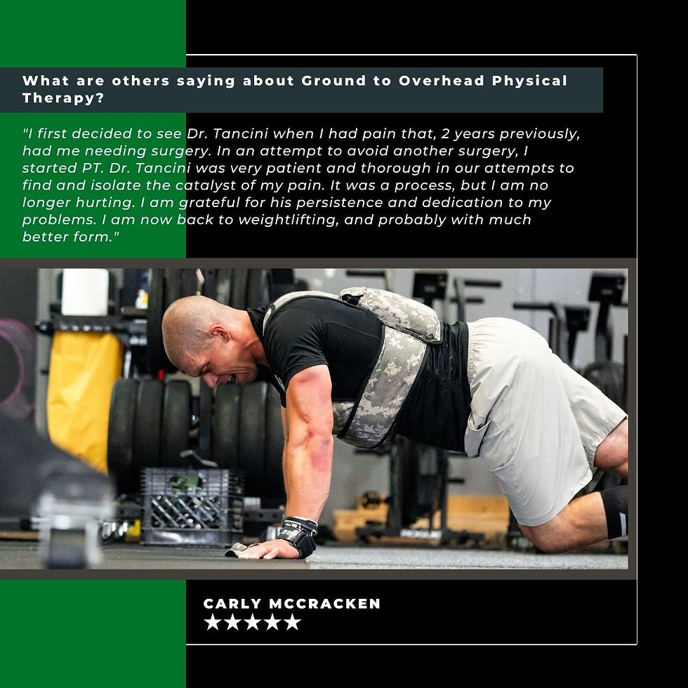 What are others saying about Ground to Overhead Physical Therapy?⁠