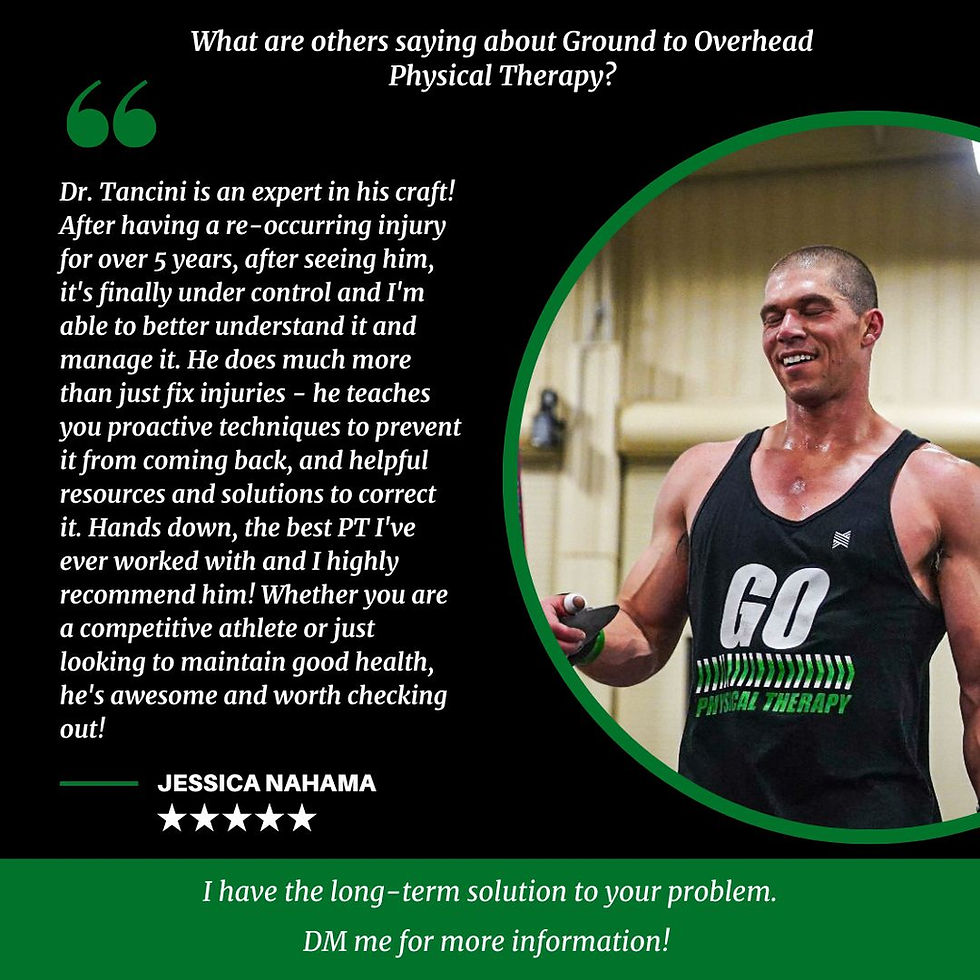 What are others saying about Ground to Overhead Physical Therapy?