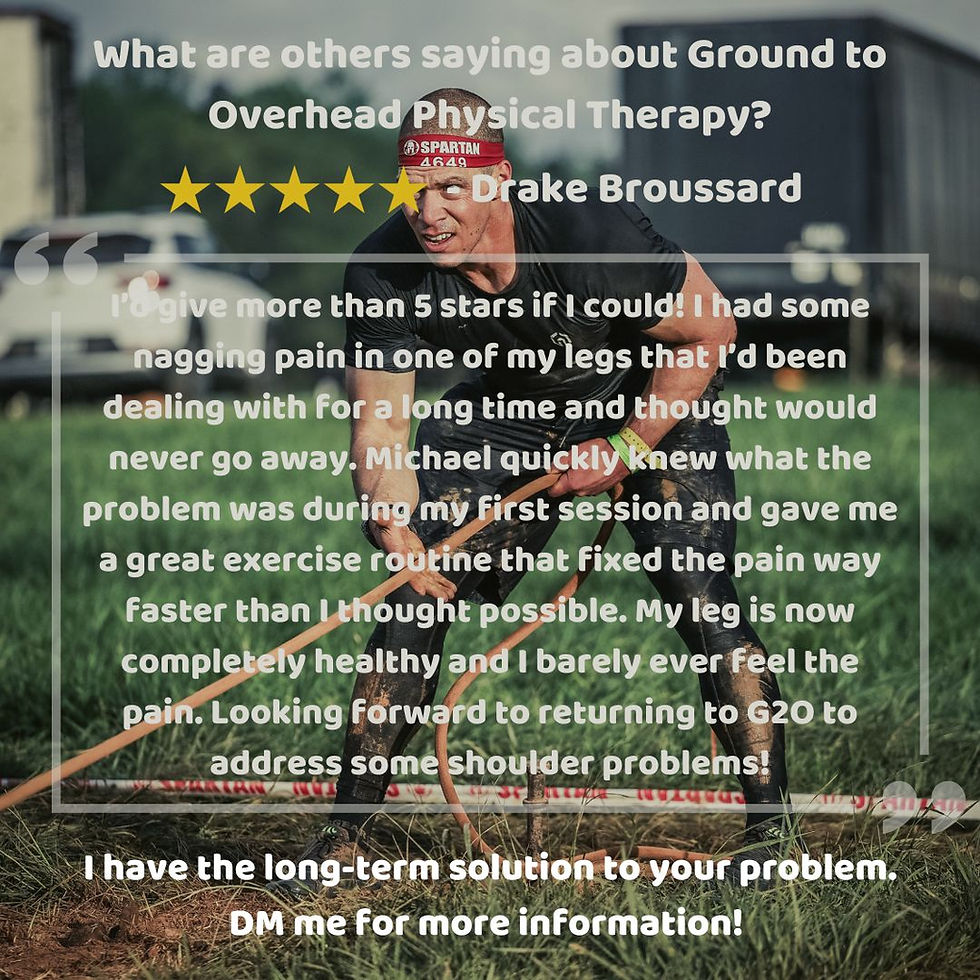 What are others saying about Ground to Overhead Physical Therapy?
