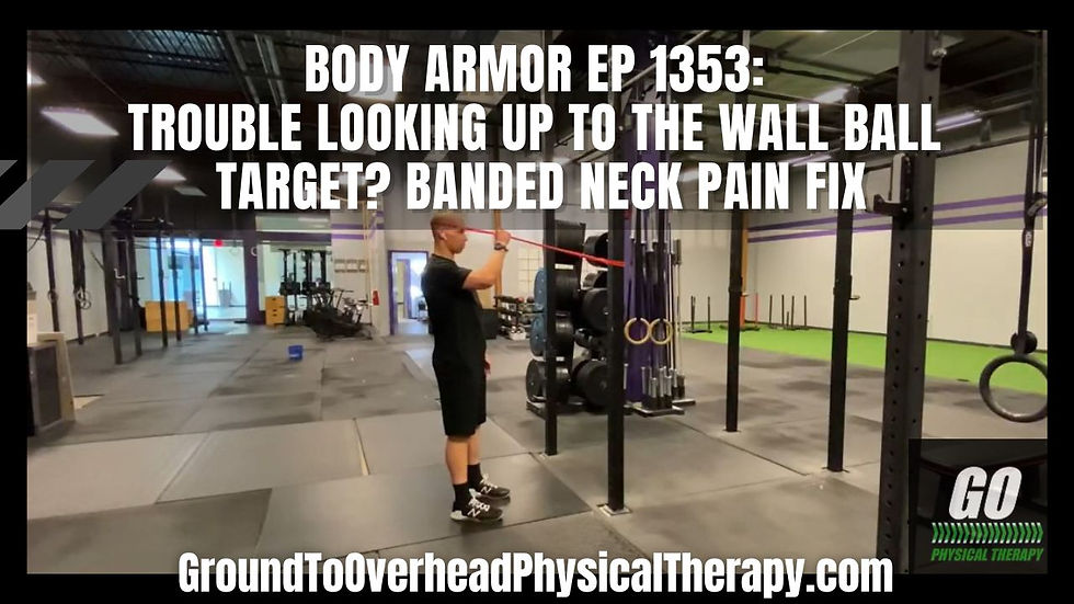 Body Armor Ep 1353: Trouble looking up to the wall ball target? Banded Neck Pain fix