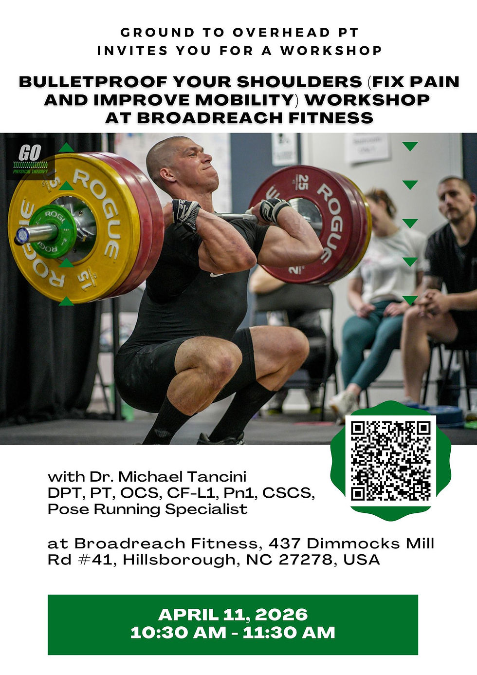 Bulletproof your Shoulders (Fix pain and improve Mobility) Workshop at Broadreach Fitness...