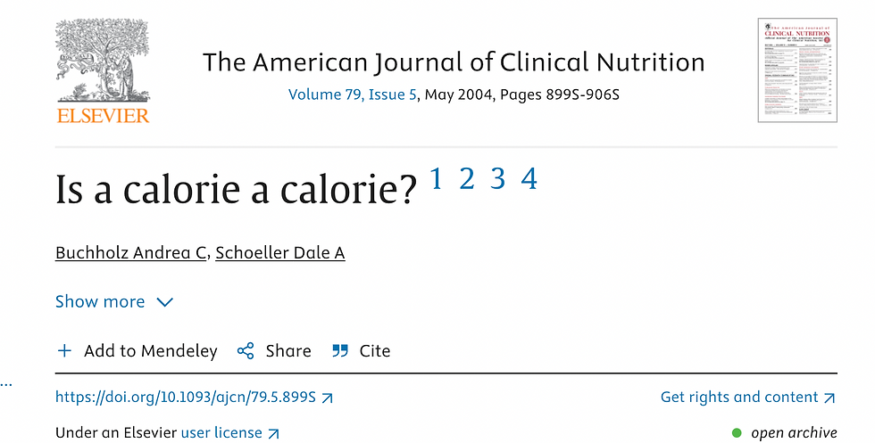 A calorie is a calorie