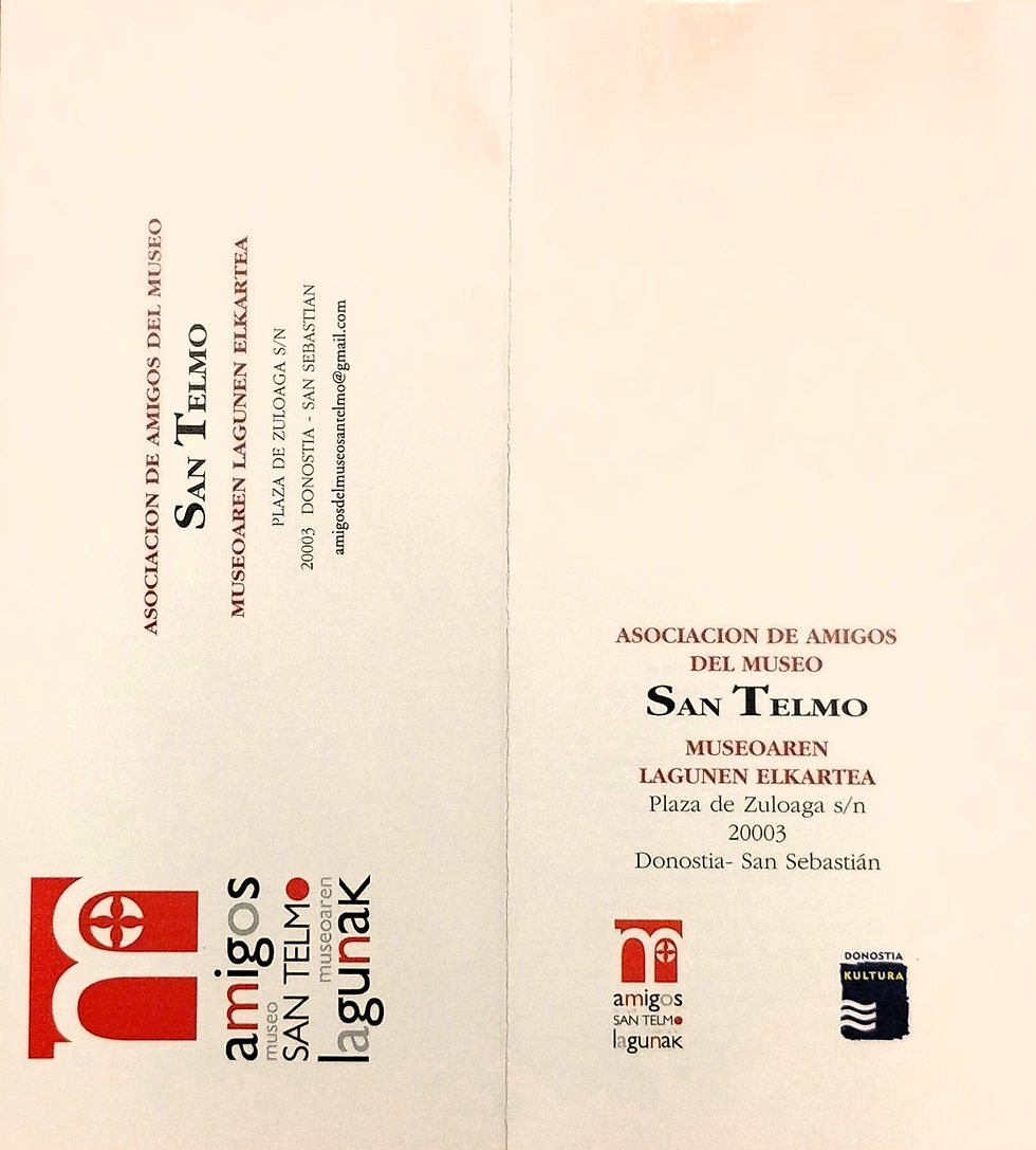 Folleto de inscripción. Cara posterior