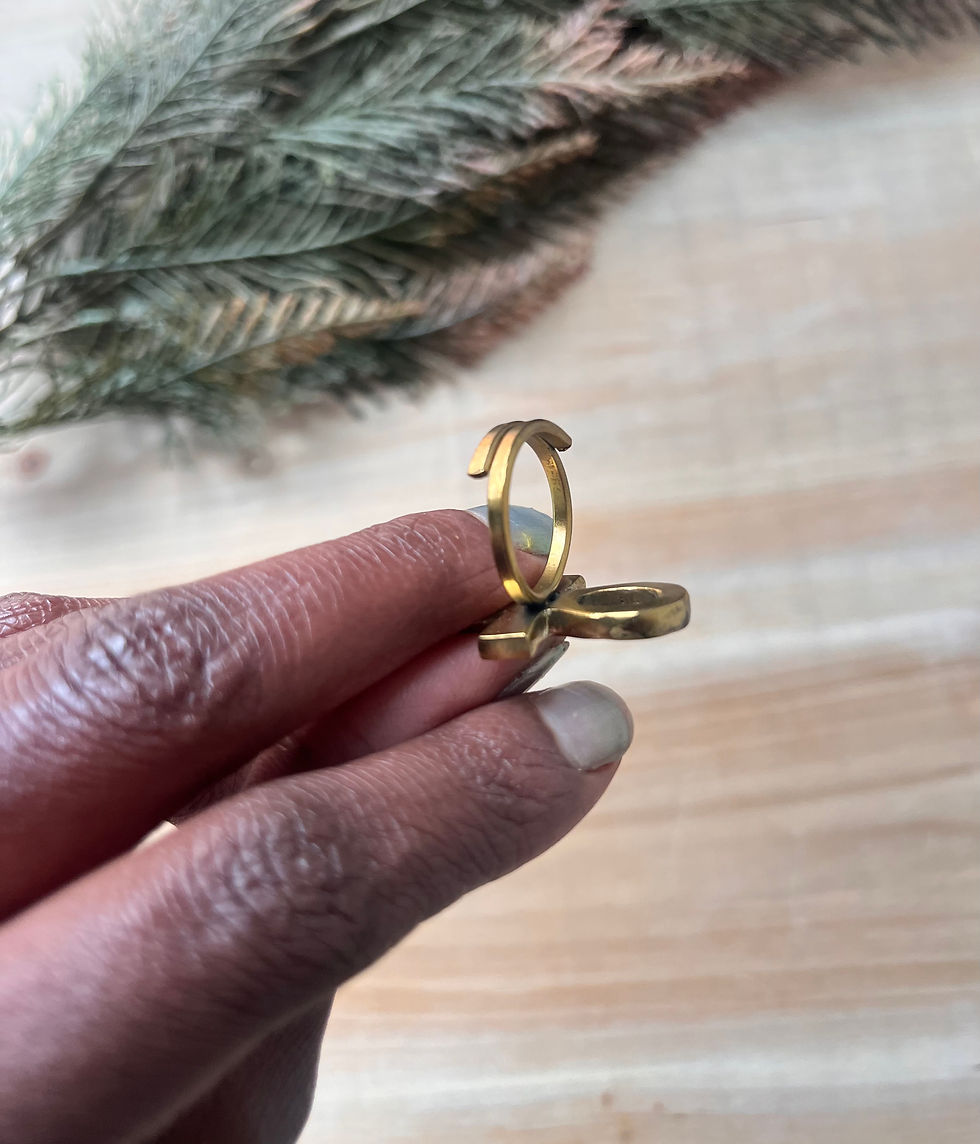 Thumbnail: Adjustable Ankh Brass Ring