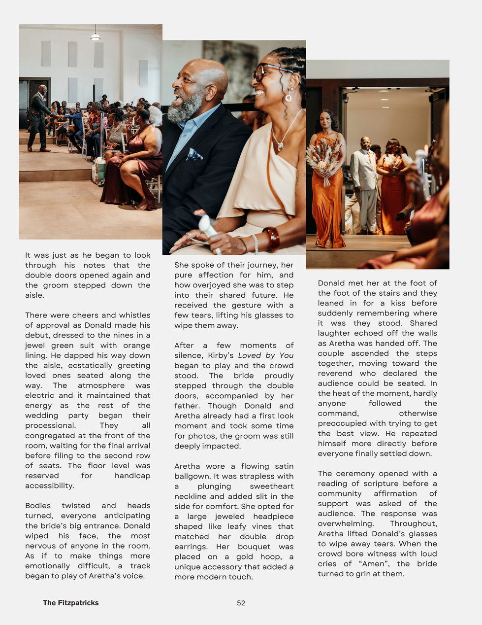 The written account of a wedding ceremony for a custom wedding keepsake by Hannah Strader, a reporter and the owner of Preserved in Print.