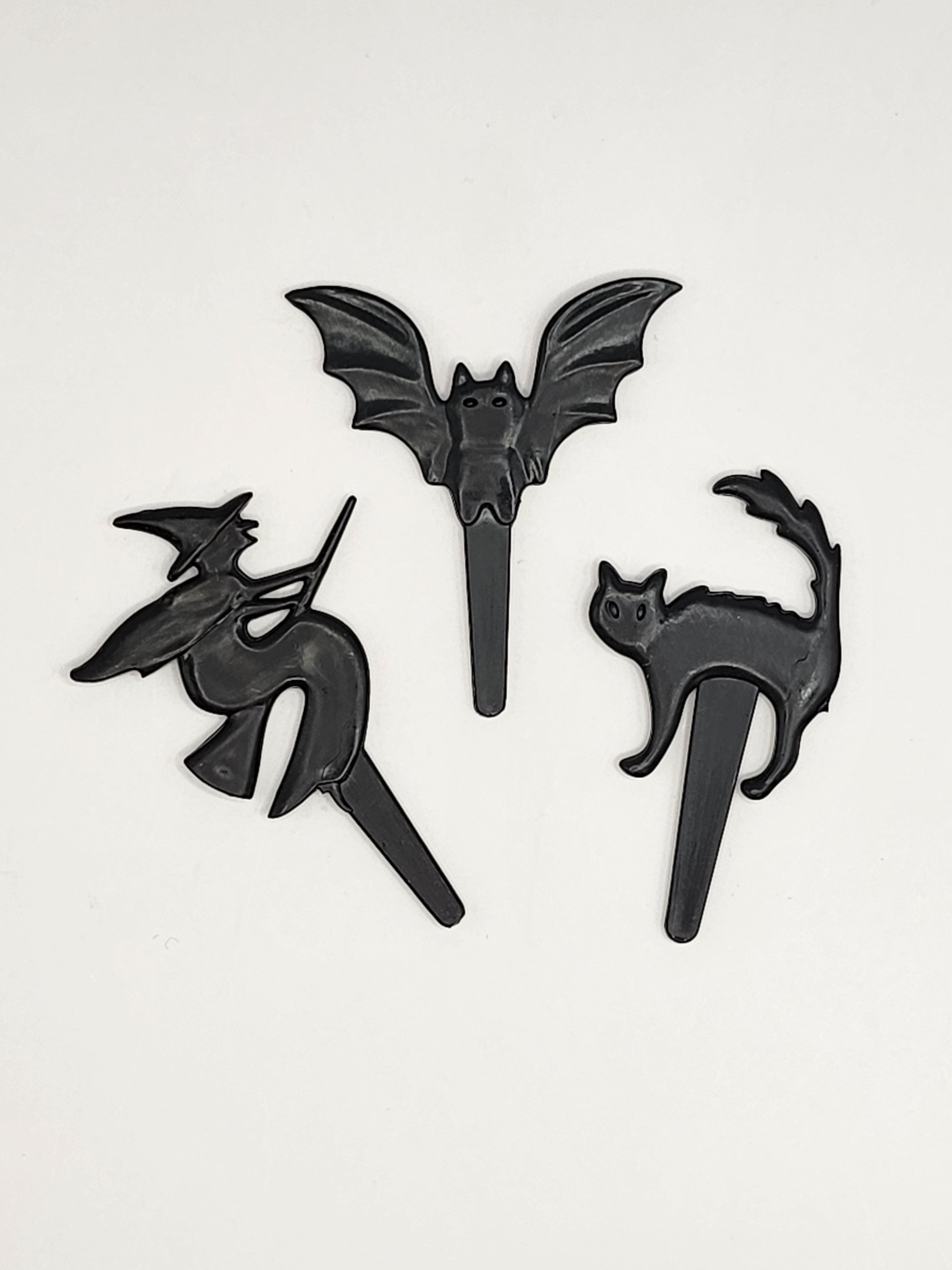 Black Cats, Bats, Witches Cupcake Pick