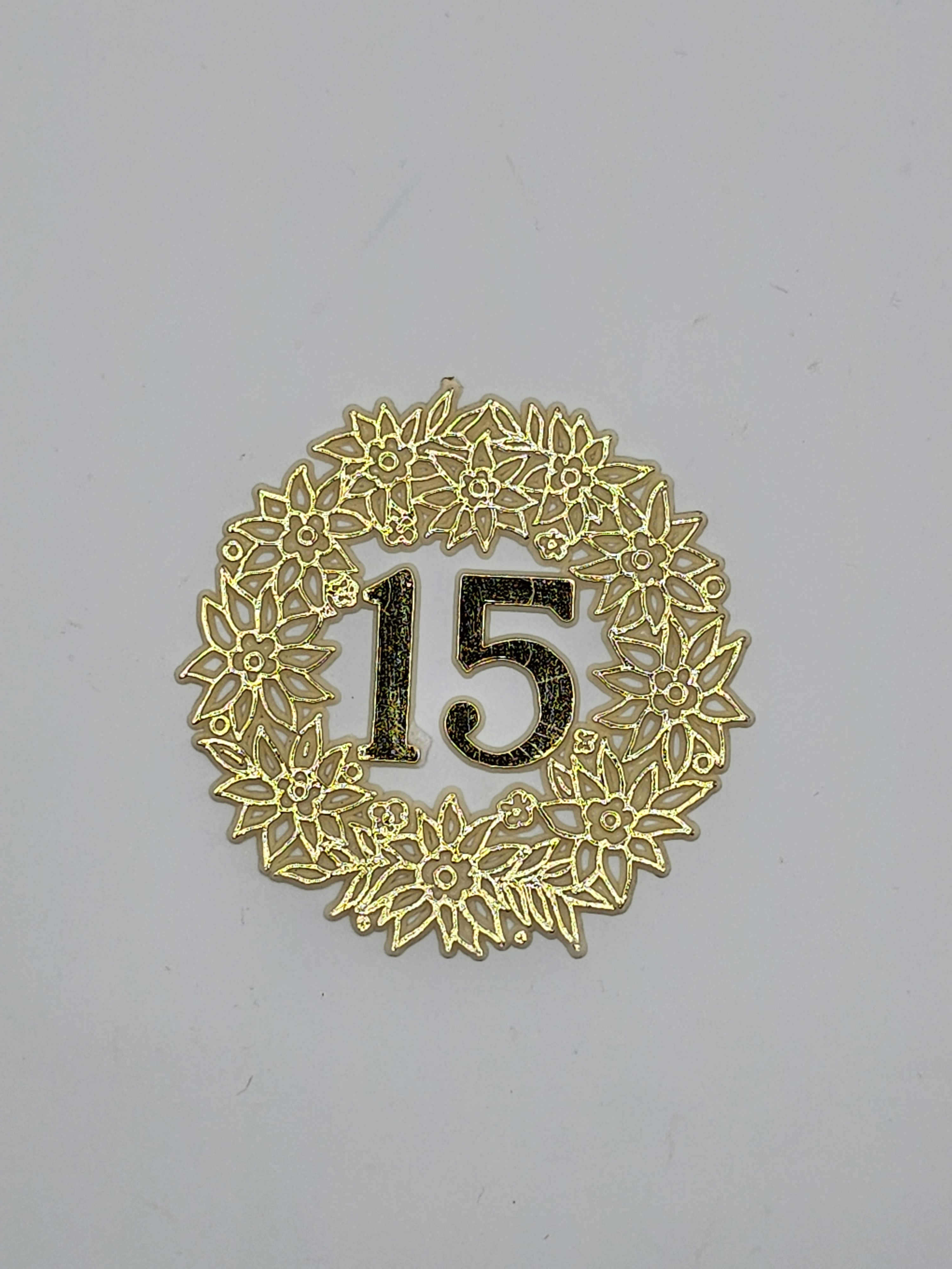 Vintage "15" Cake Topper