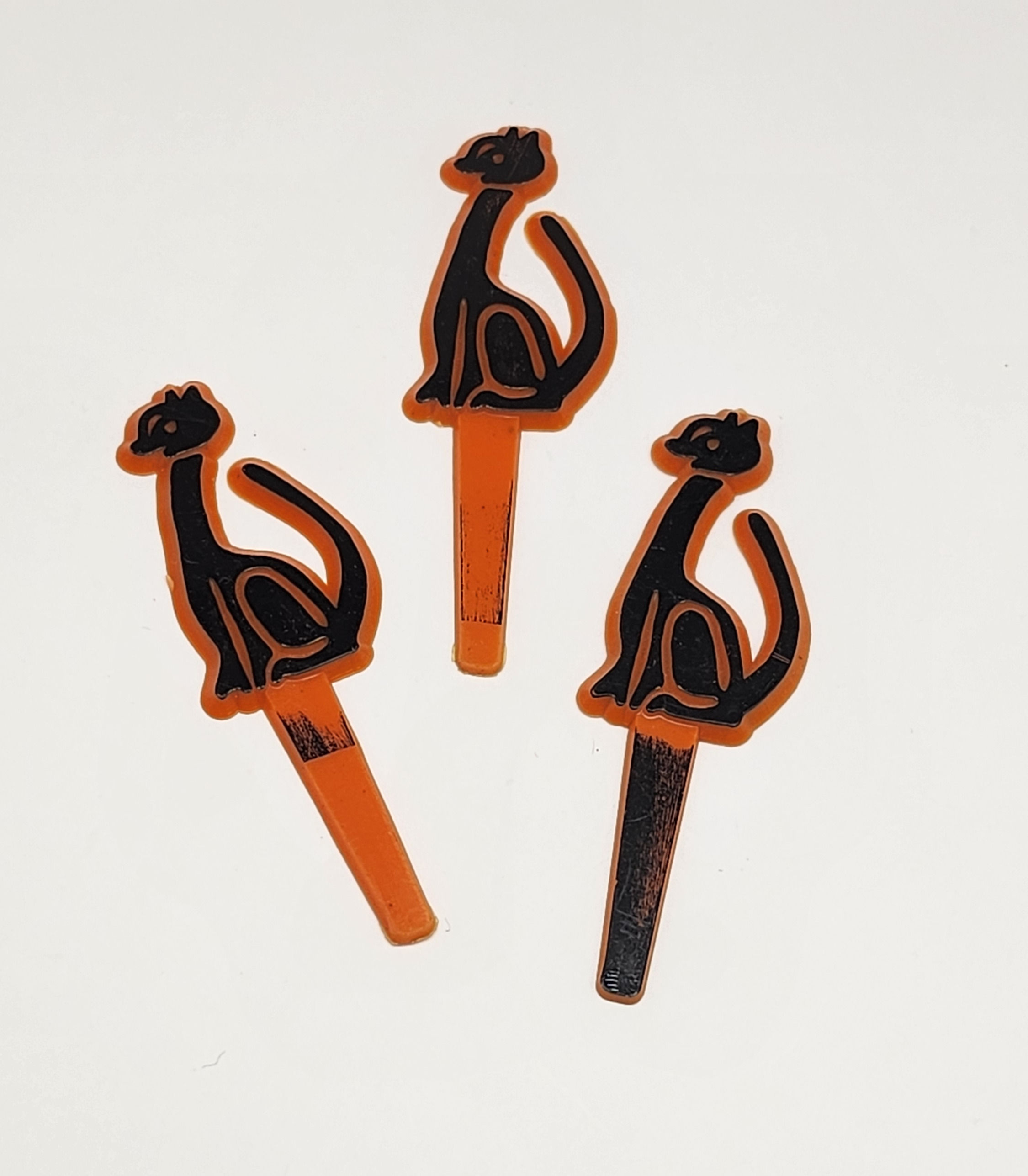 Vintage Halloween Black Cat Cupcake Pick
