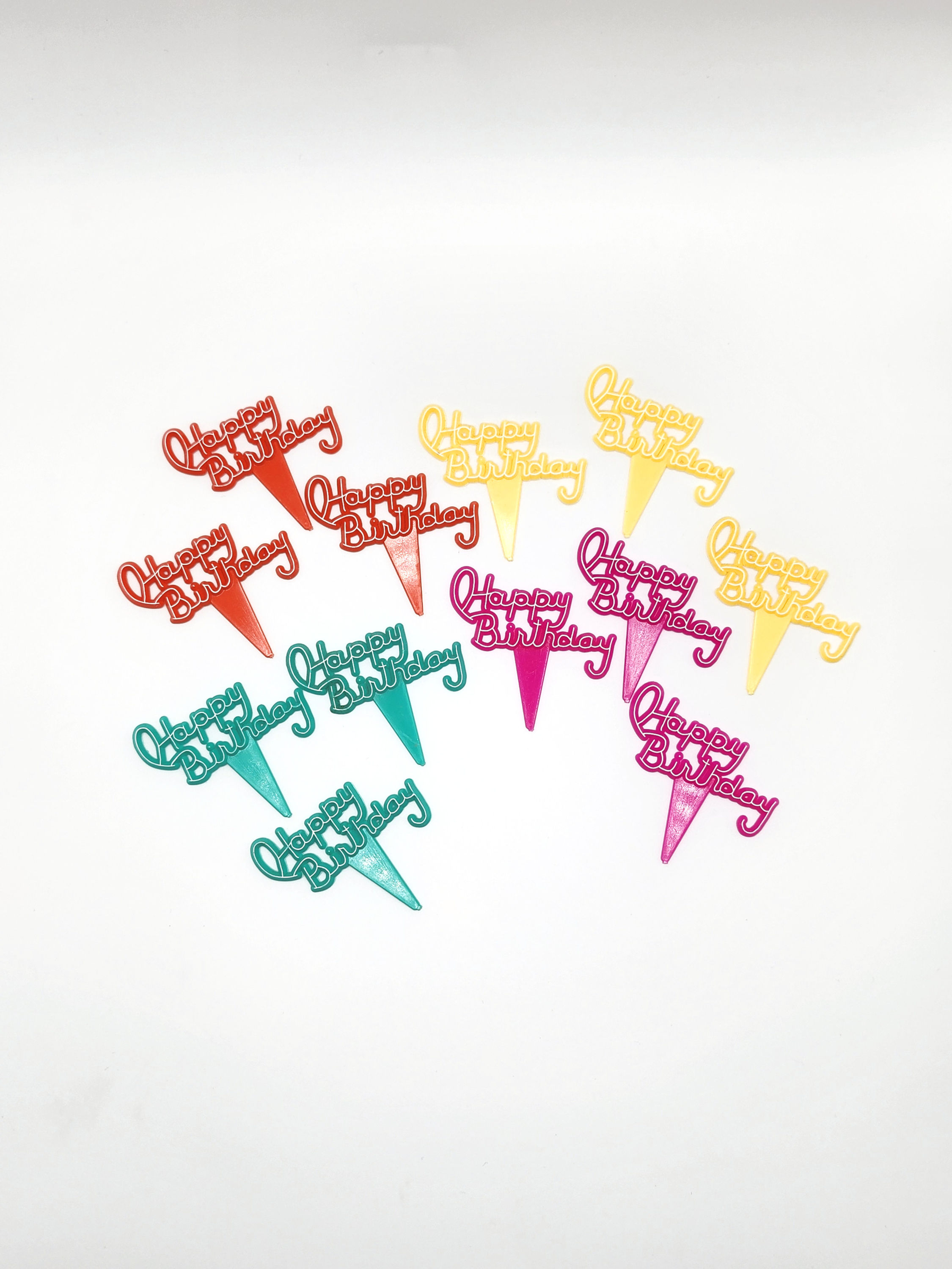 Vintage Happy Birthday Cupcake Picks