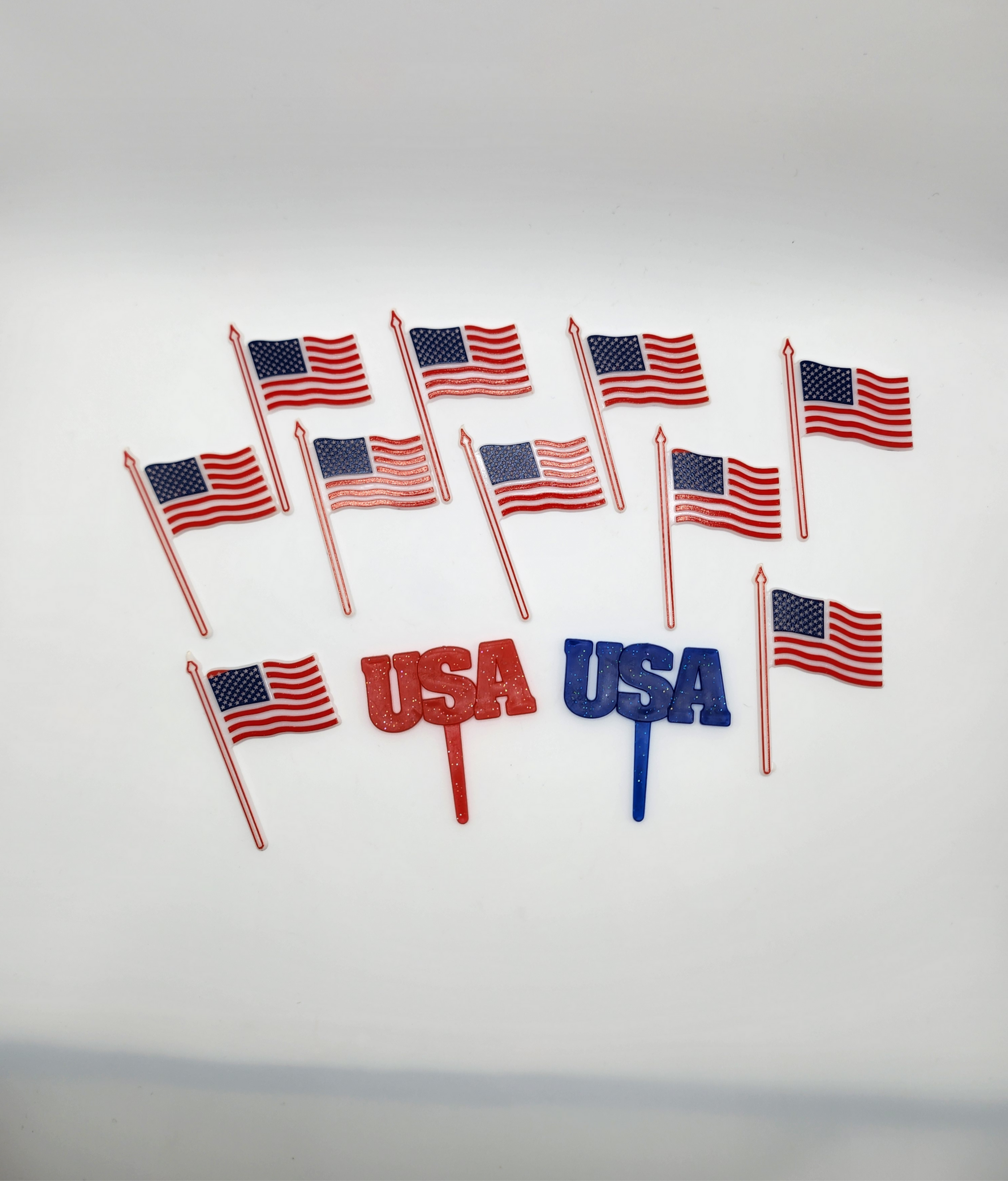 American Flag "USA" Cupcake Pick