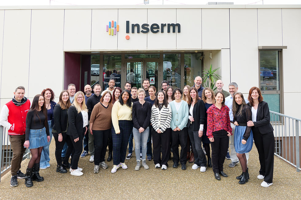 Ciphe's staff in front of the office and laboratories