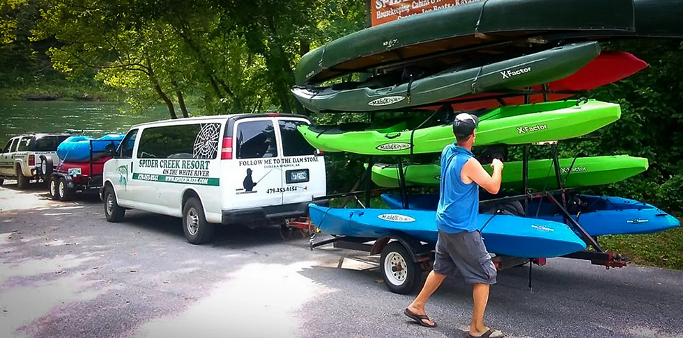 The Spider Creek crew get us "put in" and we're off . . .