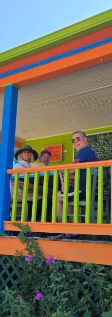 On the porch, at Harold's