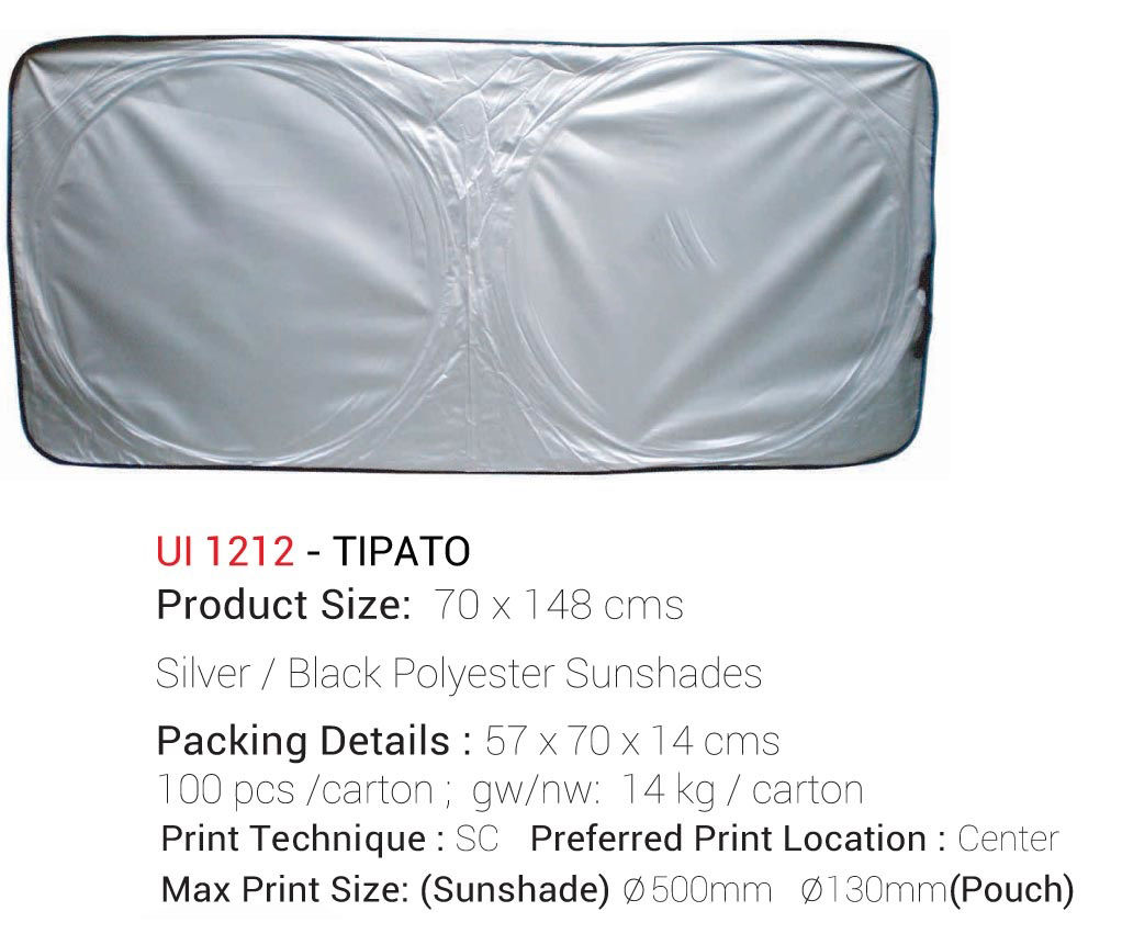 TIPATO Silver / Black Polyester Sunshades