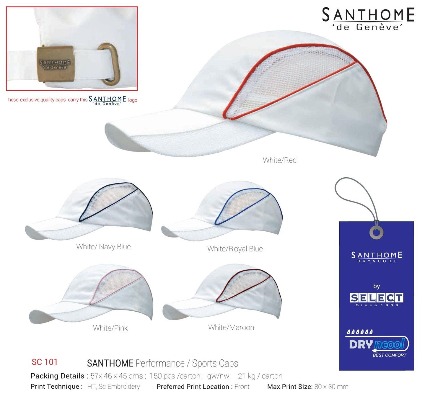 Sports Cap - White / Pink