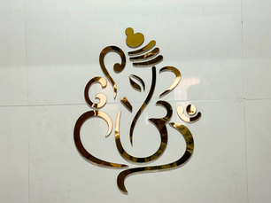 Custom Gold Acrylic vinayagar Logo for a Modern Pooja Room