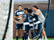 Chattanooga players celebrate during their 4-0 rout of Philadelphia Union on July 26. Photo credit - Chattanooga FC Communications