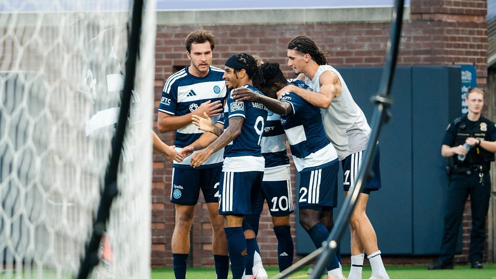 Chattanooga players celebrate during their 4-0 rout of Philadelphia Union on July 26. Photo credit - Chattanooga FC Communications