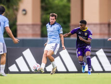 Chattanooga’s Alex Krehl (L) and Orlando’s Titus Sandy Jr (R) compete for the ball when the side’s last met in May. Photo credit - Orlando City SC Communications