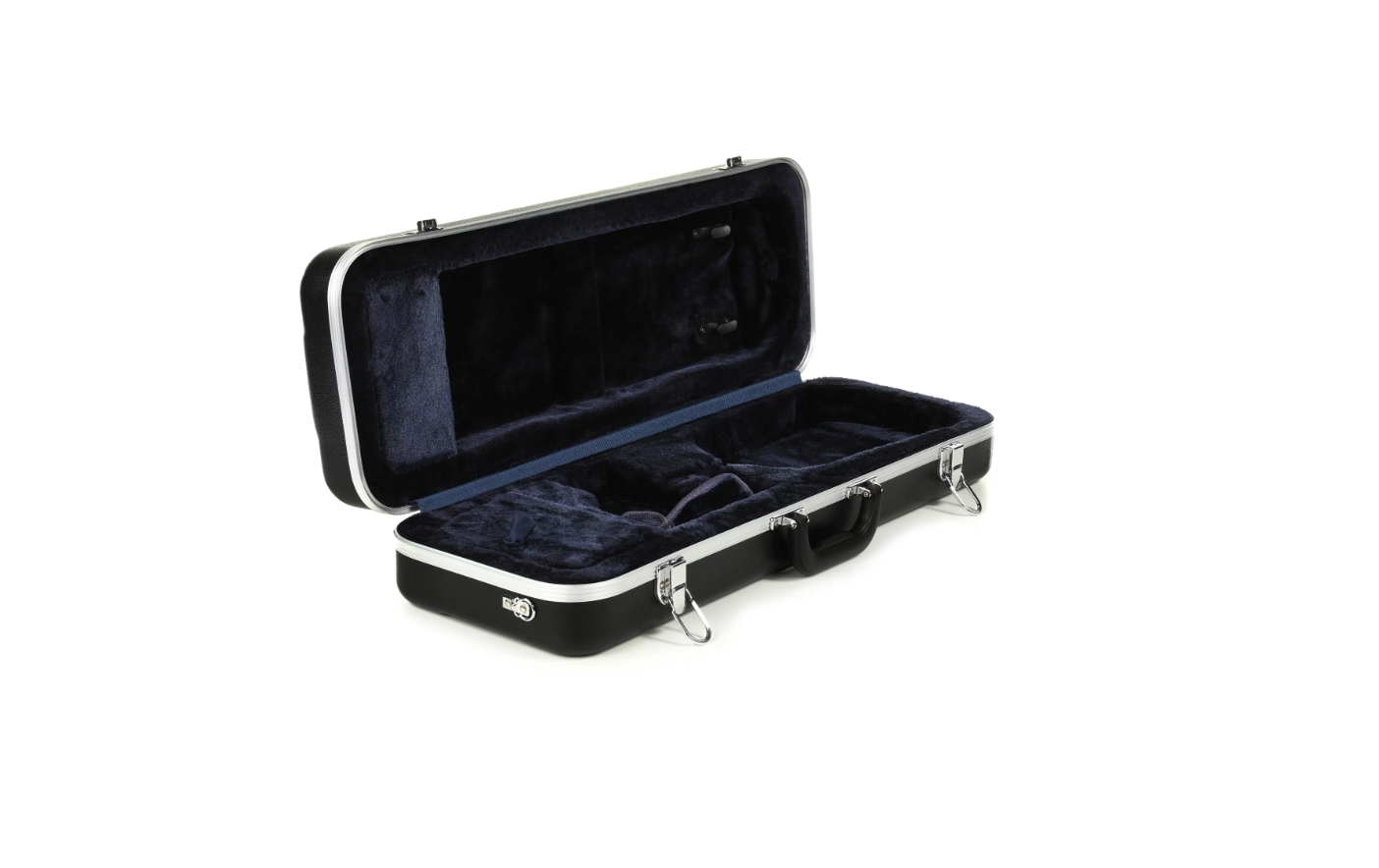 Open Eastman Oblong Violin Case with Blue Interior