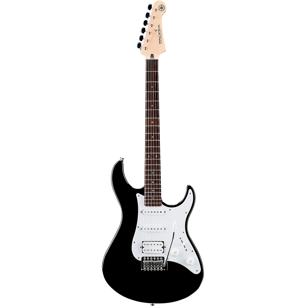 Miniatura: The front view of the Black Yamaha electric gigmaster guitar