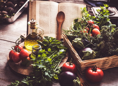 Arranged Food and Objects