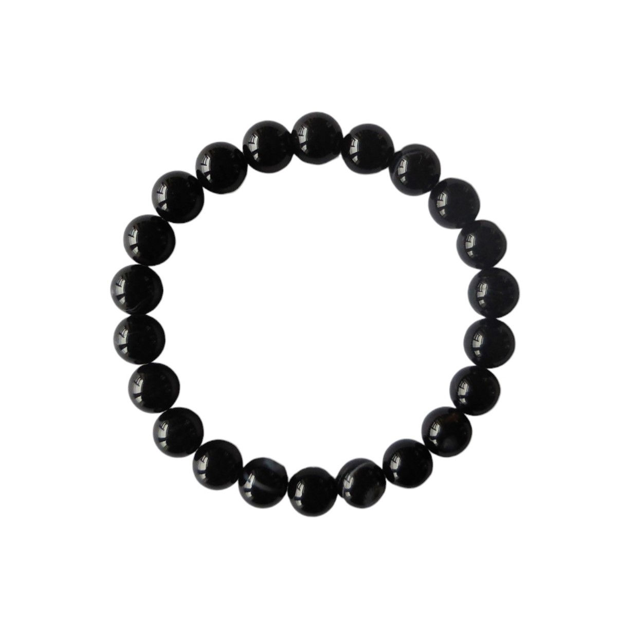 Bracelet agate noire perles 8mm