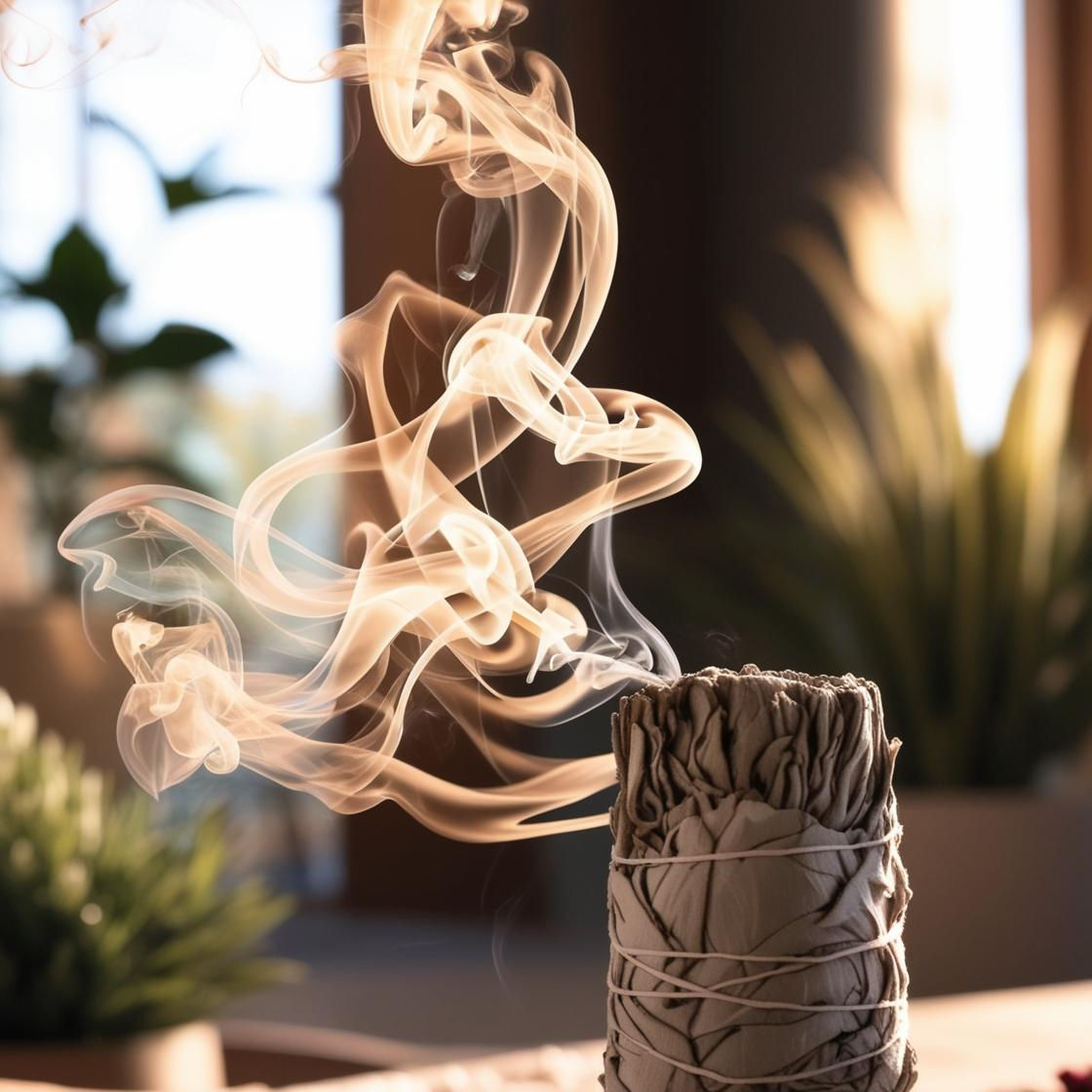 Sauge blanche fumigation, idéale pour rituels de nettoyage spirituel et bien-être, purifie l'air, élimine énergies négatives