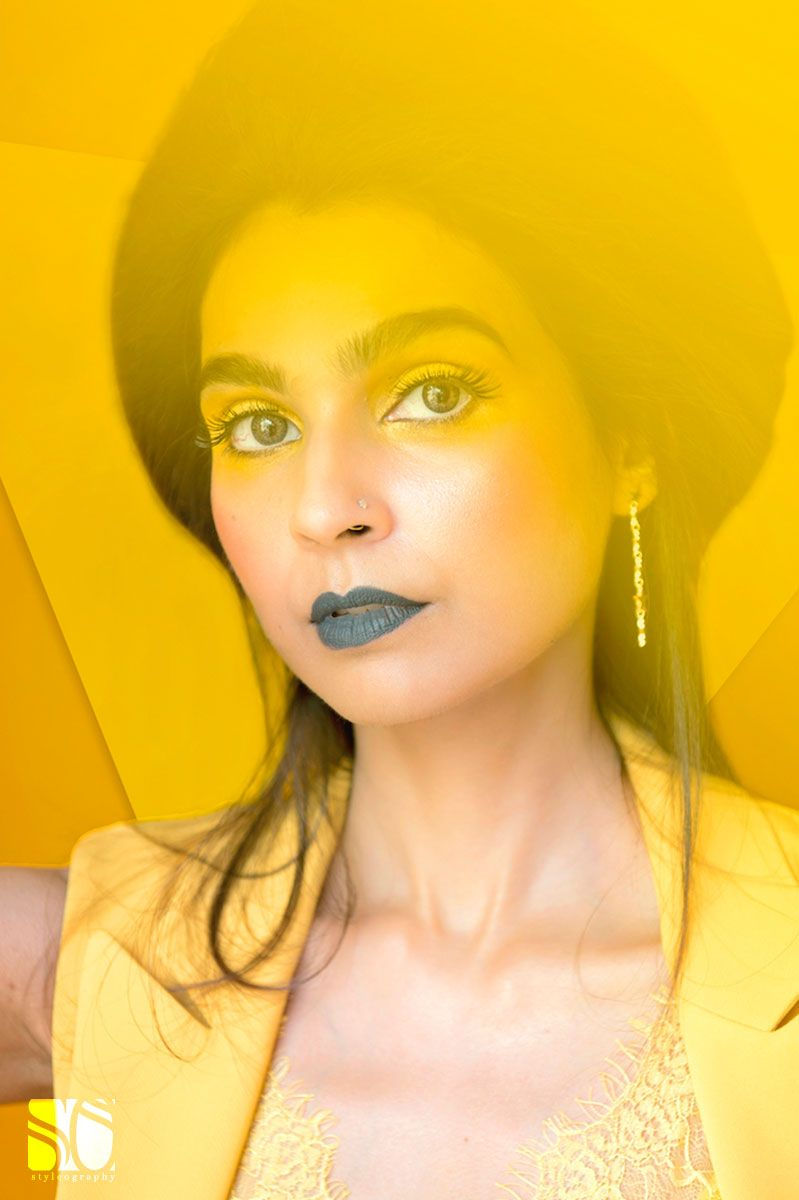 Mansi Sahu posing with Del Rio Jewels makeup and hair by Chandni Sahu