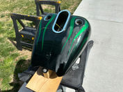 Harley Davidson fuel tank being prepped for Custom Paint