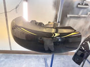 Shooting clear coat on motorcycle fender