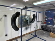 motorcycle parts getting painted