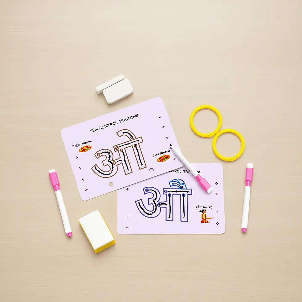Thumbnail: Iniminis Hindi Alphabets Reusable Tracing & Pen Control Kit