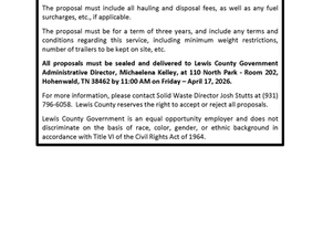 REQUEST FOR PROPOSAL - Household Garbage Removal Services