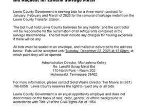REQUEST TO BID - Landfill Salvage Metal