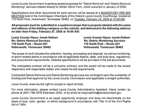 REQUEST FOR PROPOSAL - Winter Storm Fern Debris Removal and Monitoring Services