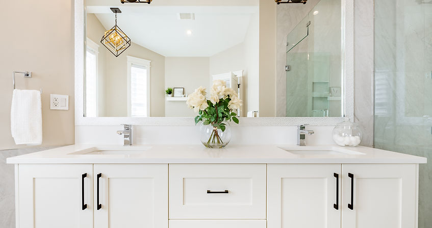 Bathroom interior with glass wall shower claw footed tub oval bathtub shiny black and tile