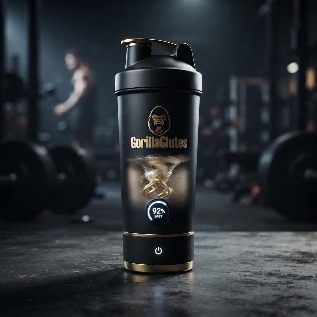 GorillaGlutes Electric Shaker Bottle - Self-Stirring