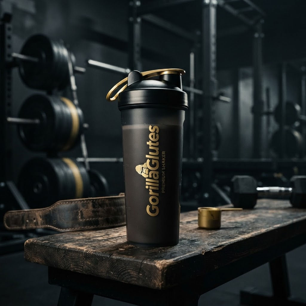 GorillaGlutes Premium Protein Shaker - Black & Gold
