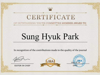 26.03.24 박성혁 교수님, JCR 상위 1.6% 국제학술지서 ‘최우수 젊은 위원상’ 수상