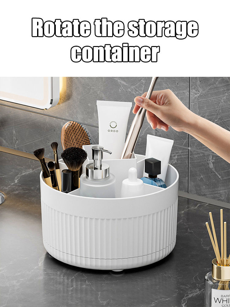 360 ° Table Top Rotary Makeup Brush Storage Container Cosmetics Shelf Dresser E