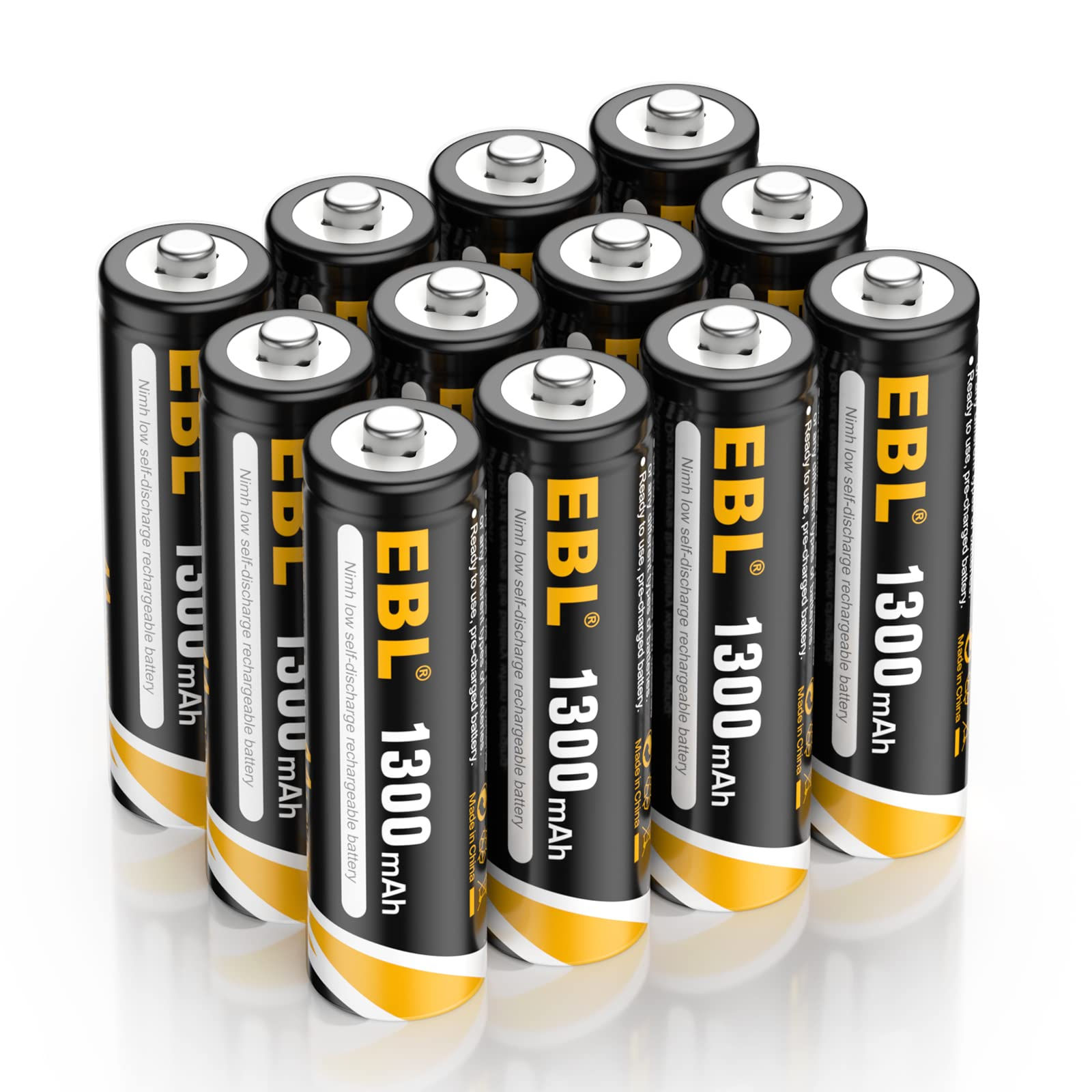 EBL Solar Battery AA Rechargeable Batteries for Solar Lights 1300mAh NIMH Pre-Ch